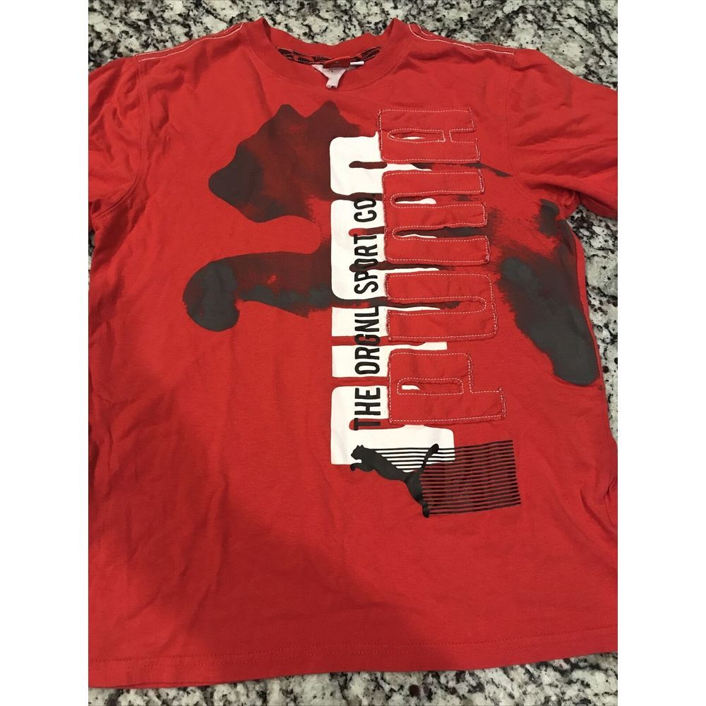 VTG‎ PUMA T-Shirt Spell Out Tee Youth Boys XL